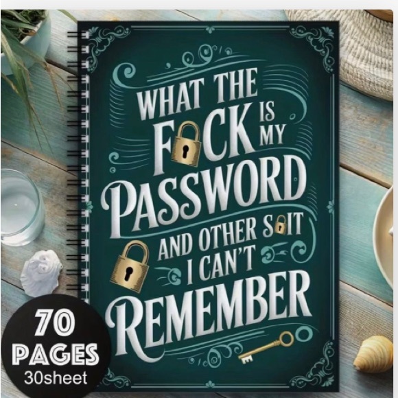 Other - NWT password Notebook with Humorous Cover